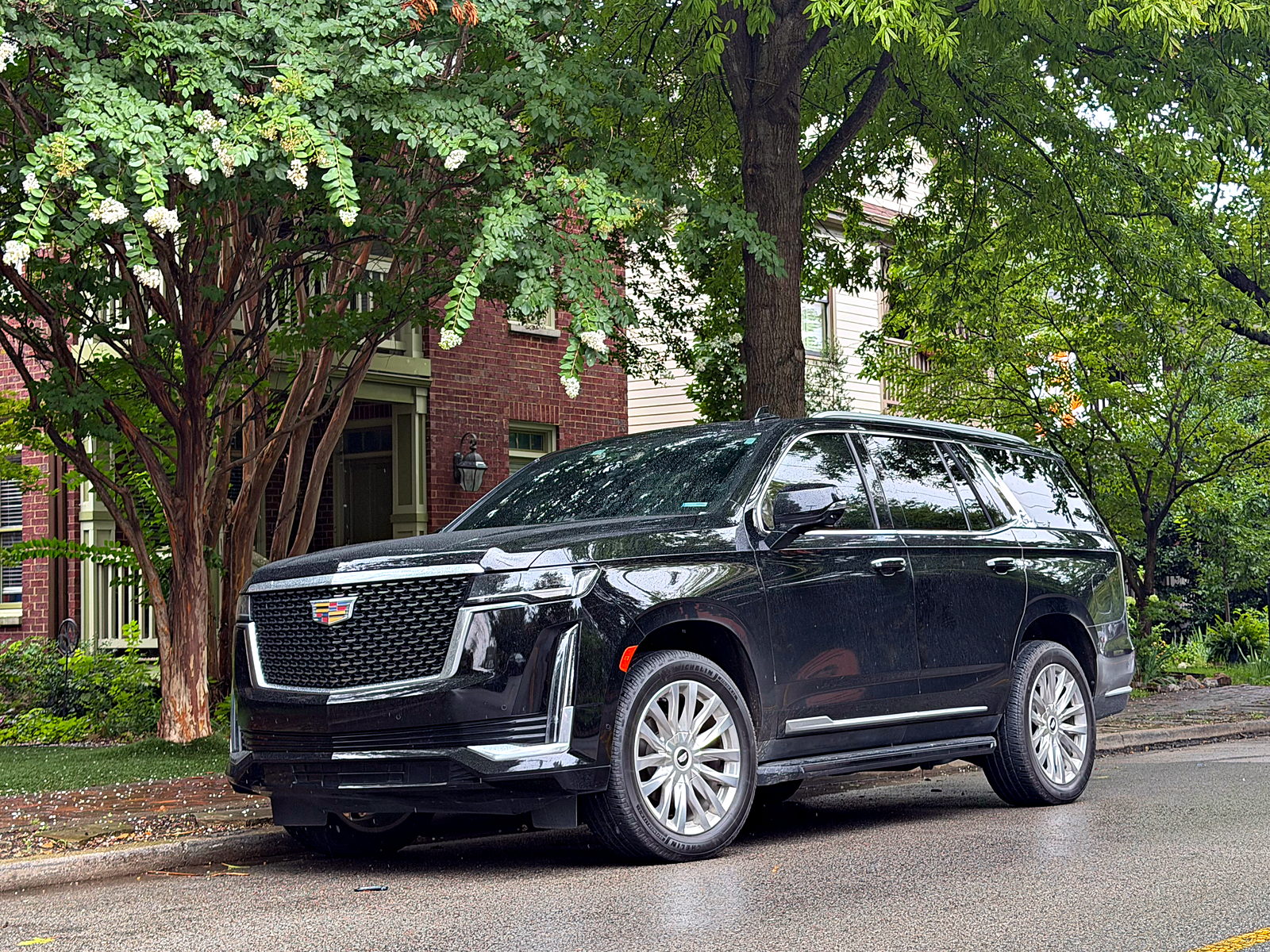 Black Cadillac Escalade at a Germantown doorstep in Nashville