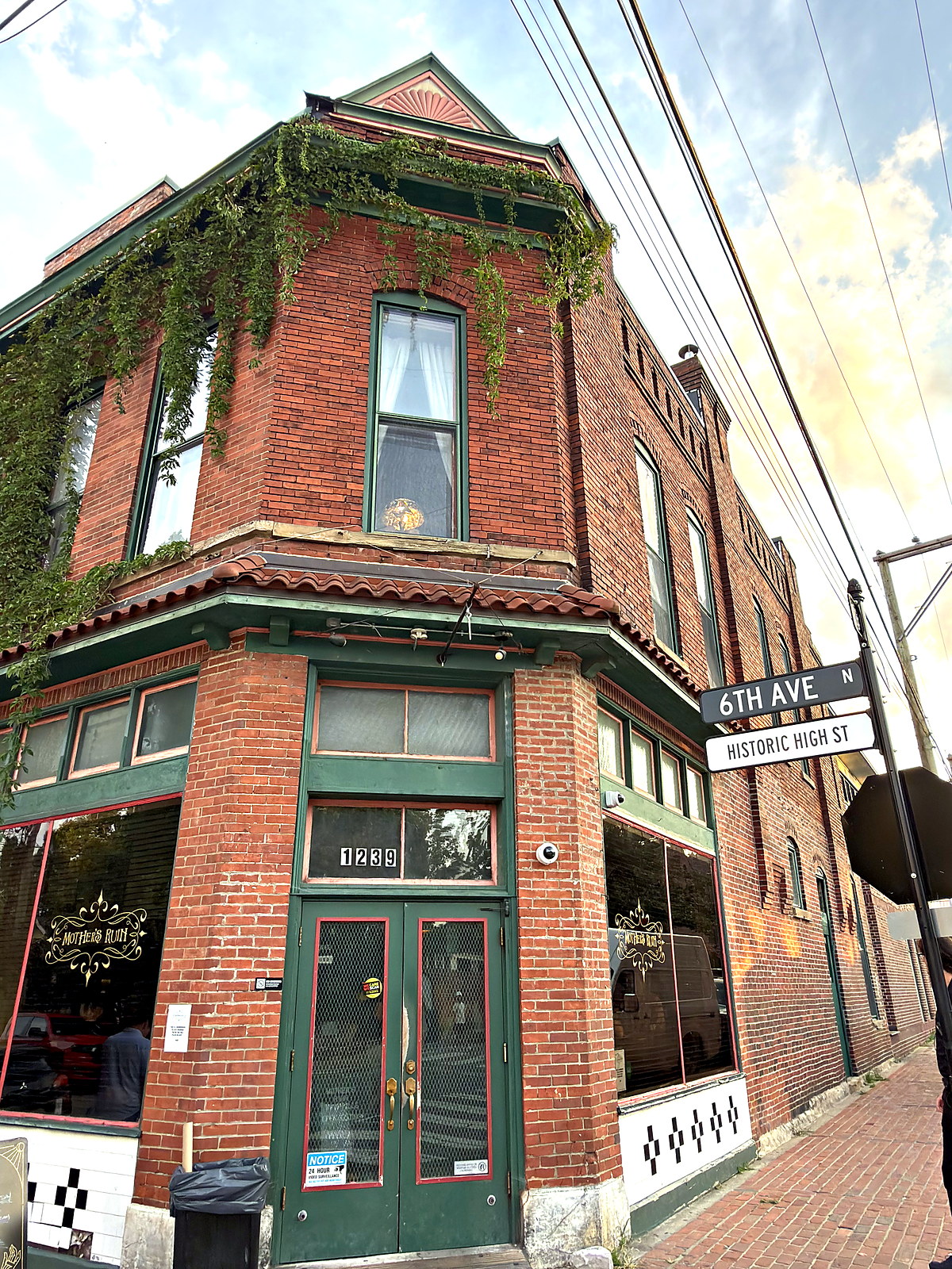 Mother’s Ruin at 1239 6th Avenue North, on the corner of Historic High Street in Germantown, Nashville