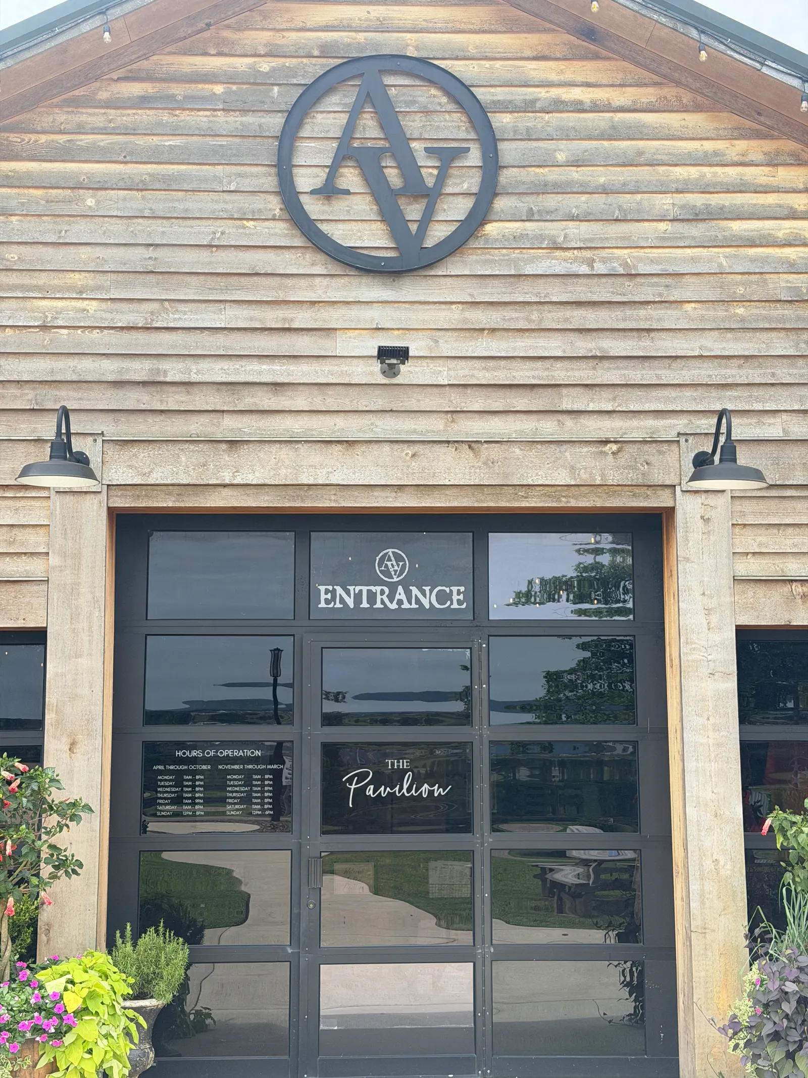 The Pavilion entrance with Arrington Vineyards branding